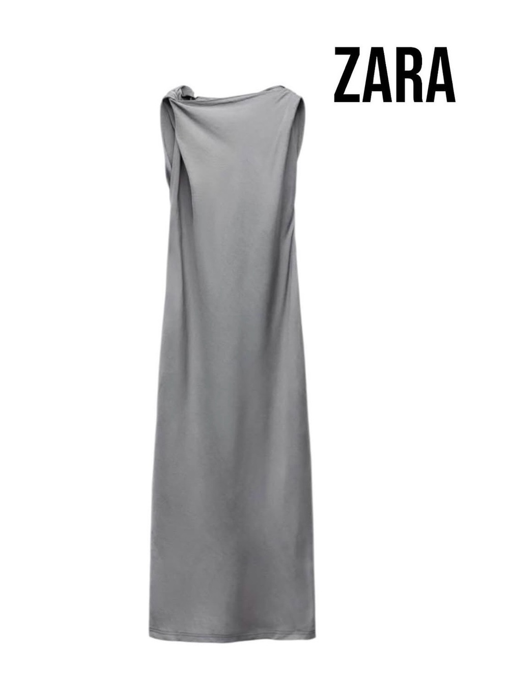 ZARA Light Grey Sleeveless Maxi Dress